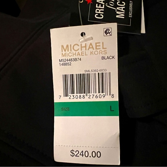 NWT MICHAEL Michael Kors Women’s Black Hooded Water-Resistant Utility Parka -L - Picture 9 of 12